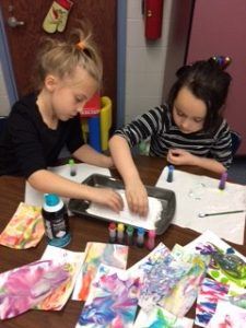 AYS kids working on art project